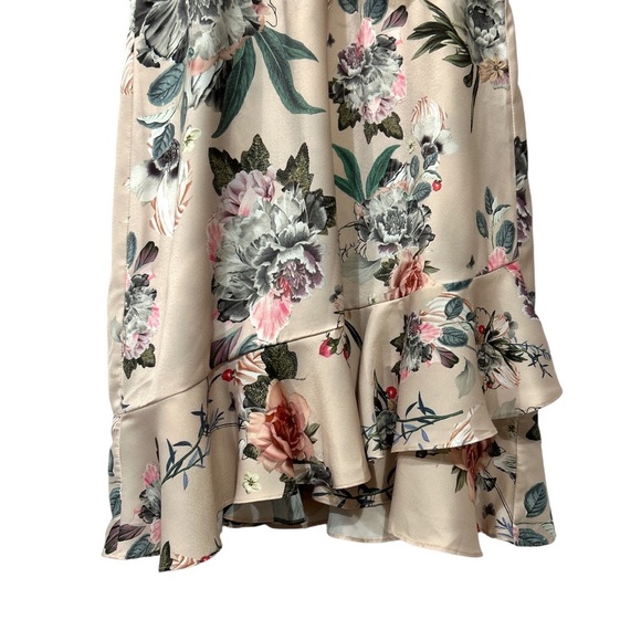 Revolve Majorelle Salsa Dress Blush Pink Floral Print Mini Dress Ruffled Medium - Picture 6 of 16